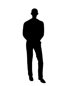 Person black silhouette. Free illustration for personal and commercial use.