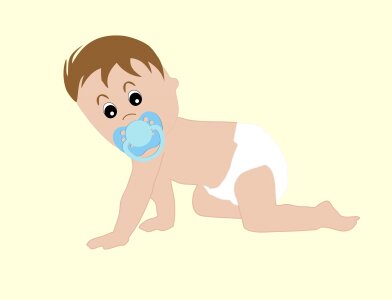 Diaper crawling nappy. Free illustration for personal and commercial use.