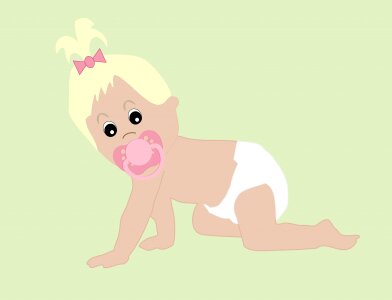 Diaper cute crawling. Free illustration for personal and commercial use.