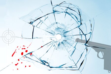 Shot bullet hole injury. Free illustration for personal and commercial use.