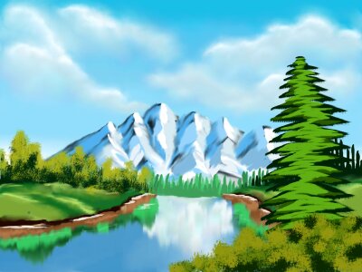 Outdoors nature artwork. Free illustration for personal and commercial use.