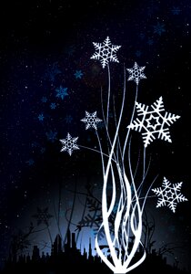 Silhouette snowflakes christmas greeting. Free illustration for personal and commercial use.