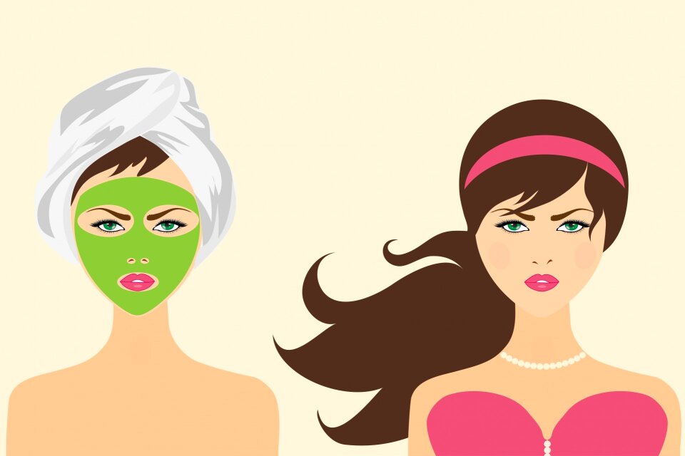 Beauty treatment face mask. Free illustration for personal and commercial use.