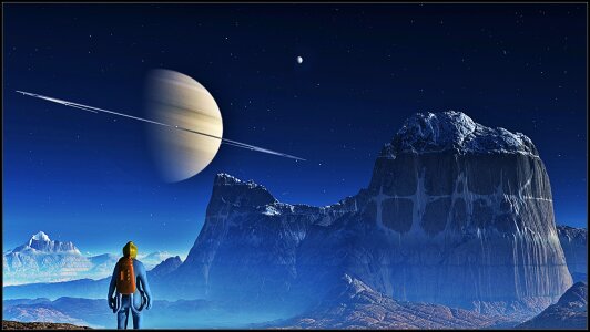 Star fantasy landscape. Free illustration for personal and commercial use.
