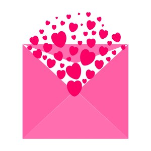 Envelope romance love. Free illustration for personal and commercial use.