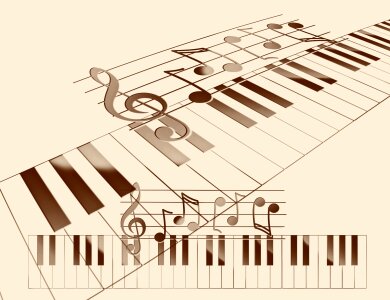 Keyboard sound concert. Free illustration for personal and commercial use.