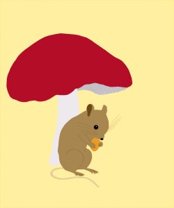 Cute art toadstool. Free illustration for personal and commercial use.
