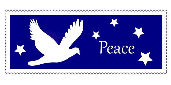 Peace stars postage. Free illustration for personal and commercial use.