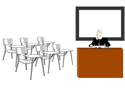 School student teaching. Free illustration for personal and commercial use.