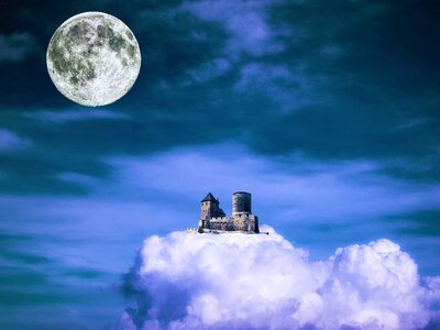 Sky cloud castle. Free illustration for personal and commercial use.