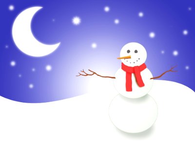 Winter play moon. Free illustration for personal and commercial use.