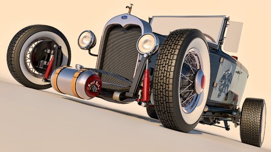 Hotrod rendering cinema 4d. Free illustration for personal and commercial use.
