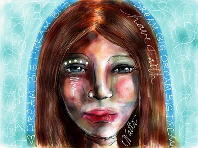 Young female portrait. Free illustration for personal and commercial use.