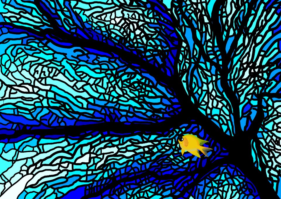 Stained glass underwater Free illustrations. Free illustration for personal and commercial use.