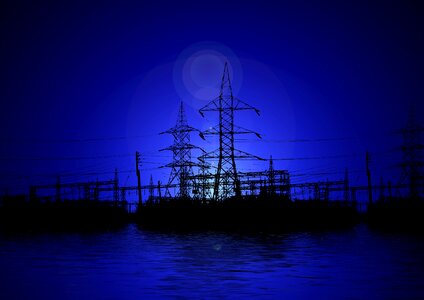 Substation current voltage. Free illustration for personal and commercial use.