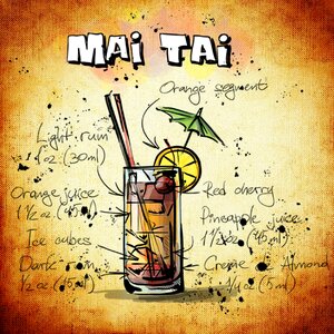 Recipe mai tai Free illustrations. Free illustration for personal and commercial use.