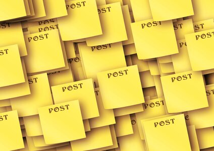 Sticky note yellow office. Free illustration for personal and commercial use.