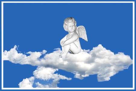 Clouds romance cherub. Free illustration for personal and commercial use.
