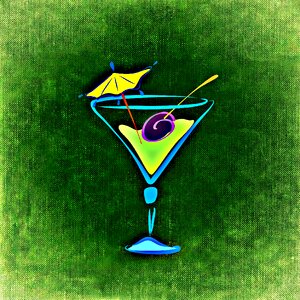 Vacations refreshment glass. Free illustration for personal and commercial use.