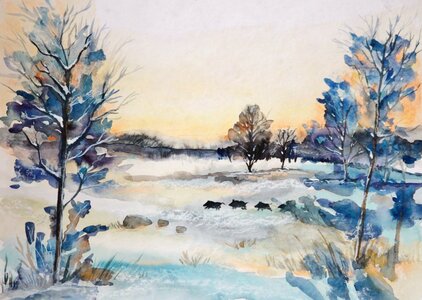 Art painting watercolour. Free illustration for personal and commercial use.