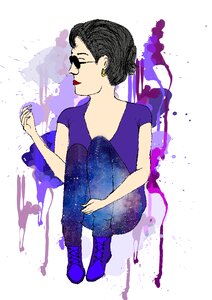 Woman purple Free illustrations. Free illustration for personal and commercial use.