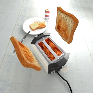 White bread slices of toast food. Free illustration for personal and commercial use.