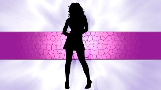 Silhouette girl posing. Free illustration for personal and commercial use.