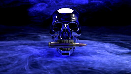 Skull and crossbones war gloomy. Free illustration for personal and commercial use.