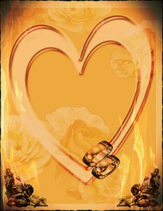 Flaming love rings gold. Free illustration for personal and commercial use.
