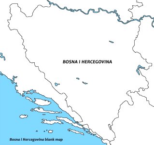 Balkans empty map bosnia herzegovina europe. Free illustration for personal and commercial use.