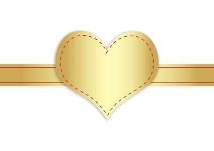 Golden love design. Free illustration for personal and commercial use.