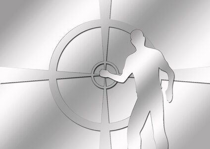 Man focal point crosshair. Free illustration for personal and commercial use.