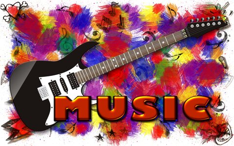 Rock musical instrument wallpaper. Free illustration for personal and commercial use.