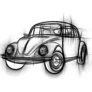 Classic auto volkswagen. Free illustration for personal and commercial use.