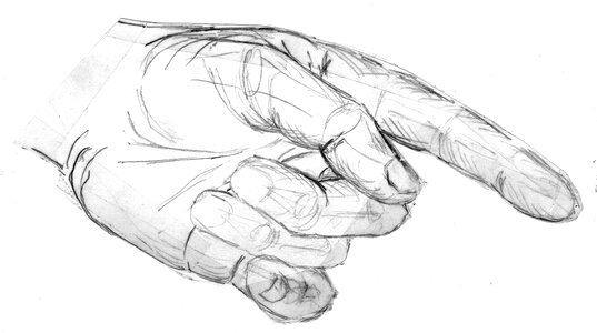 Thumb finger sketch. Free illustration for personal and commercial use.