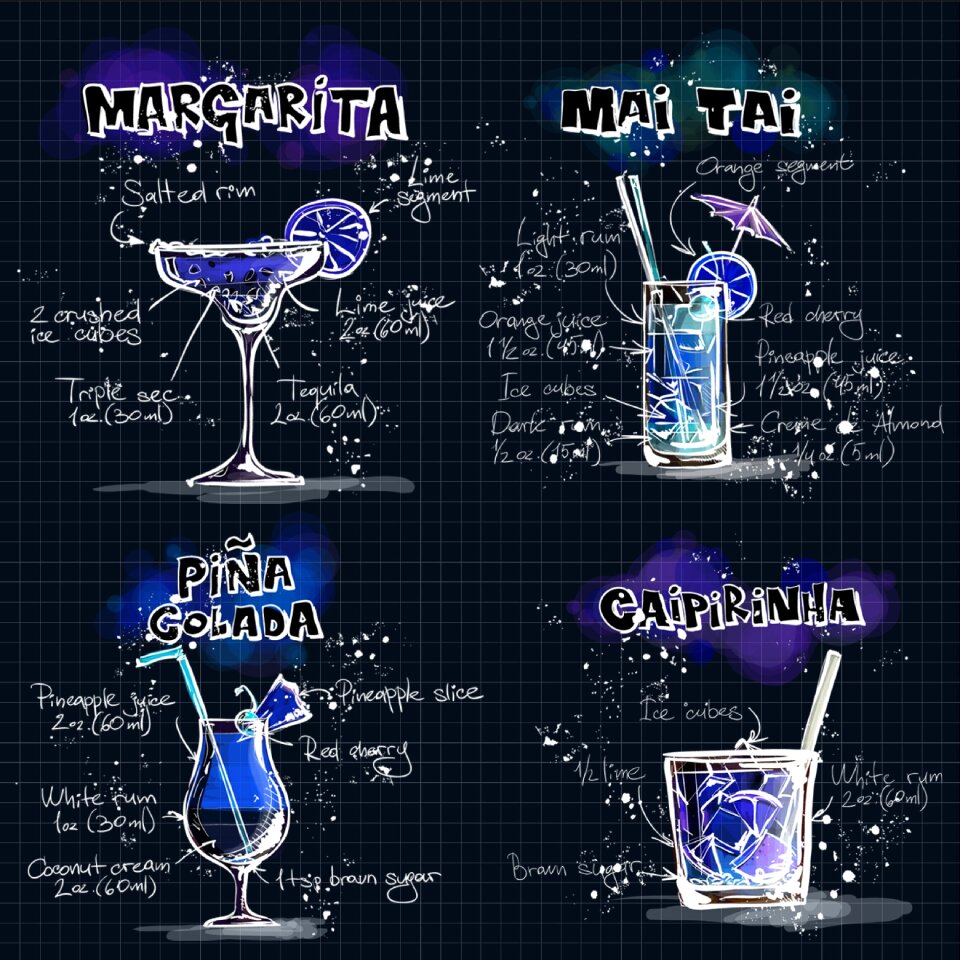 Alcohol recipes Free illustrations. Free illustration for personal and commercial use.