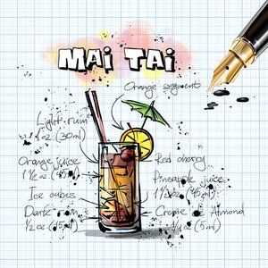 Alcohol recipe party. Free illustration for personal and commercial use.