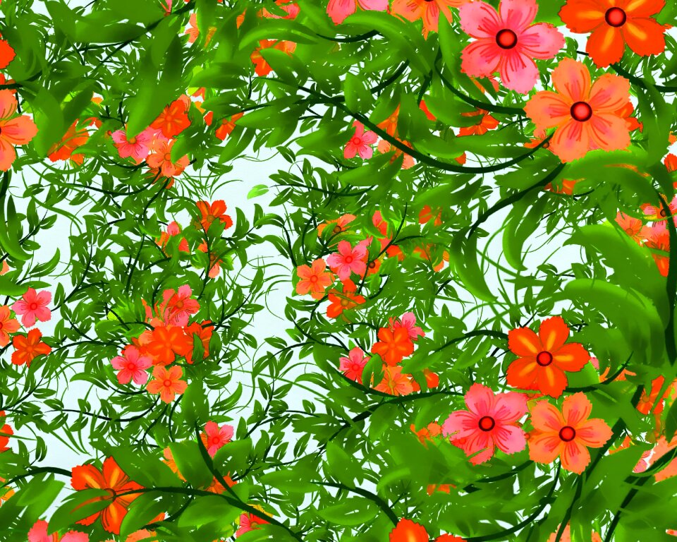 Abstract flowers decoration. Free illustration for personal and commercial use.