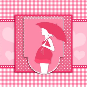 Baby shower girl card. Free illustration for personal and commercial use.