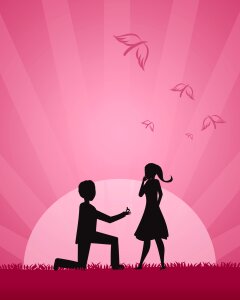 Ring propose love. Free illustration for personal and commercial use.