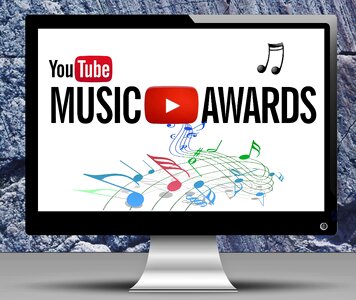 Music awards youtube music awards screen. Free illustration for personal and commercial use.