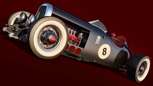 Custom hot rod oldtimer. Free illustration for personal and commercial use.