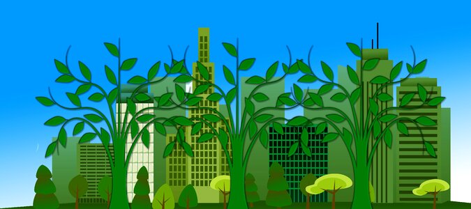 Eco bio city. Free illustration for personal and commercial use.
