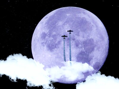 Flying full moon darkness. Free illustration for personal and commercial use.