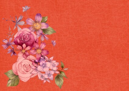 Scrapbook pink flowers floral. Free illustration for personal and commercial use.
