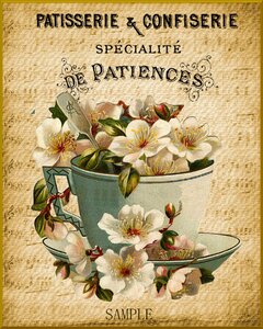 Vintage cup flower. Free illustration for personal and commercial use.