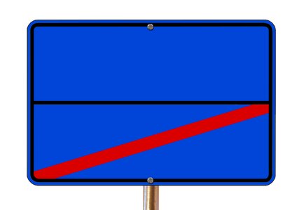 Traffic sign place name sign shield. Free illustration for personal and commercial use.