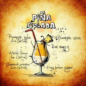 Drink alcohol recipe. Free illustration for personal and commercial use.