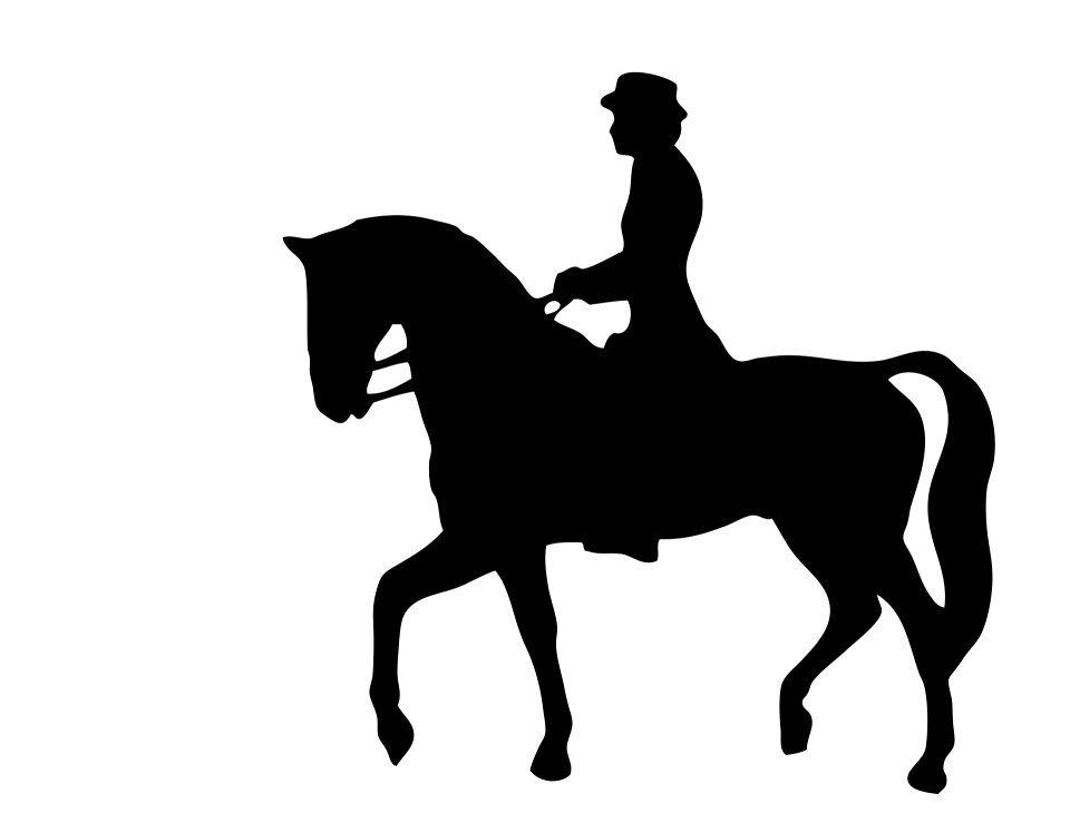Silhouette horse rider. Free illustration for personal and commercial use.