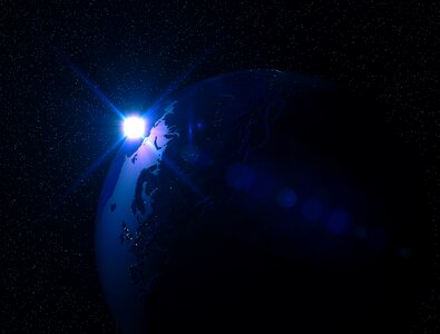Globe blue planet sunshine. Free illustration for personal and commercial use.